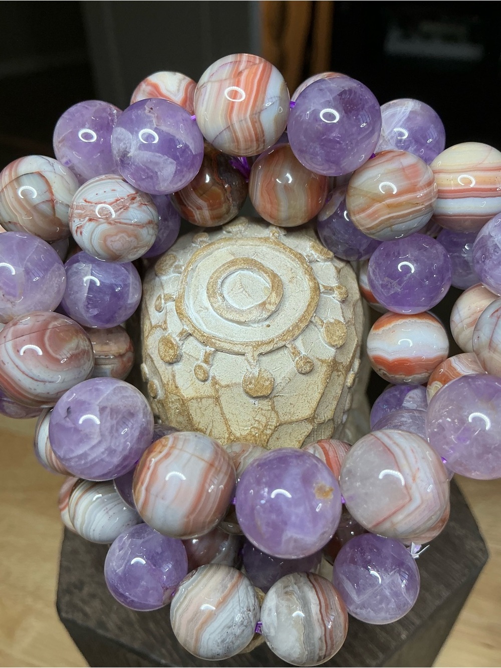 Amethyst and Crazy Lace with Sunstone Stripe 12mm - Picture 4 of 5
